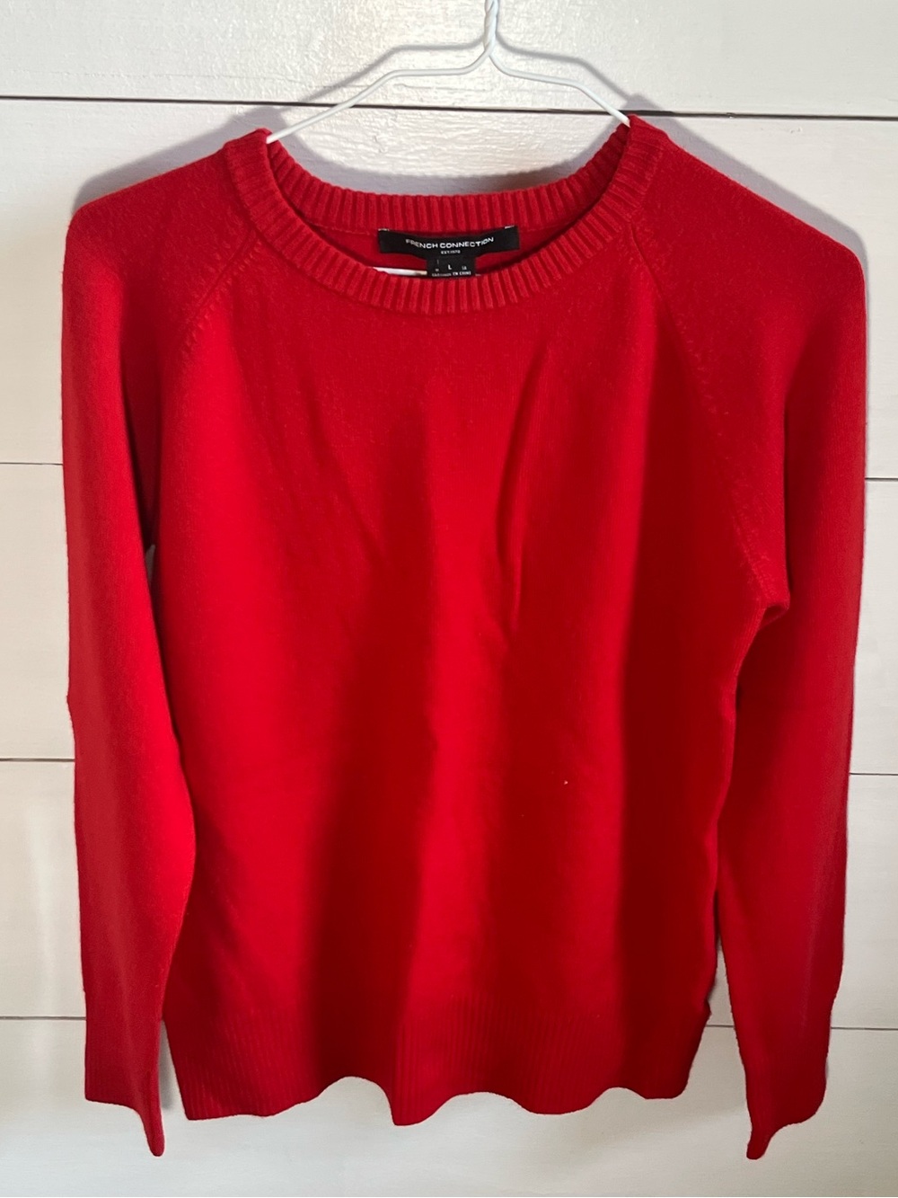 French Connection Vibrant Red Crewneck Sweater